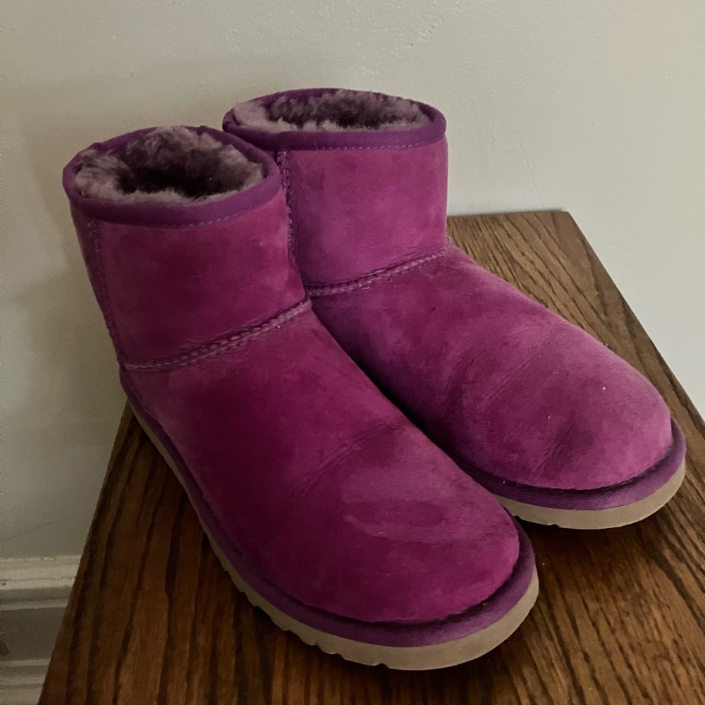UGG Purple Sheepskin Short Boots,